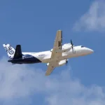 Avião Saab 340 em voo híbrido-elétrico de alta altitude