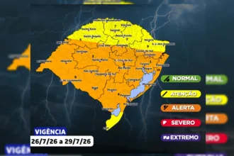 Defesa Civil emite alerta de tornado no Rio Grande do Sul