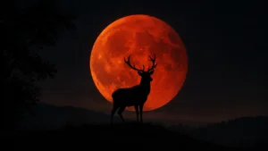 Lua do Veado iluminando o céu do Brasil