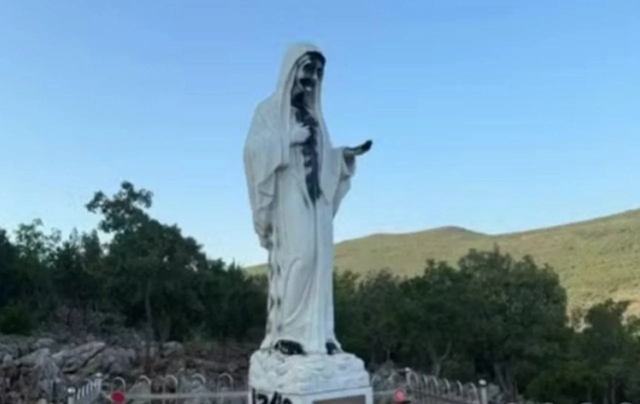 Homem é detido após vandalizar estátua da Virgem Maria em Medjugorje