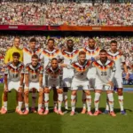 Jogadores da Alemanha na eliminação contra o Paraguai