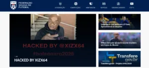 Site hackeado da Federação Goiana de Futebol com mensagem política