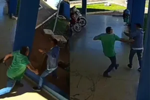 Agressão de vereador contra secretário na prefeitura de Cromínia