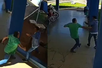 Agressão de vereador contra secretário na prefeitura de Cromínia