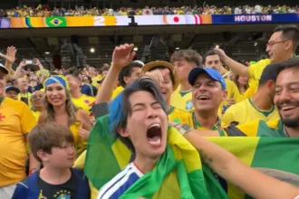 Influenciador japonês famoso Gamix na Copa do Mundo