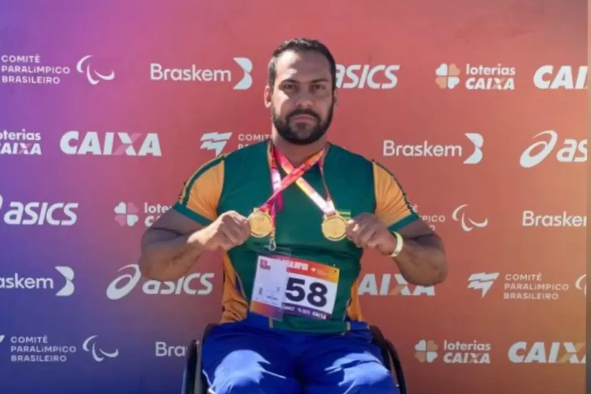 Douglas Henrique Peres Lemes, bicampeão goiano paralímpico no arremesso de peso e dardo