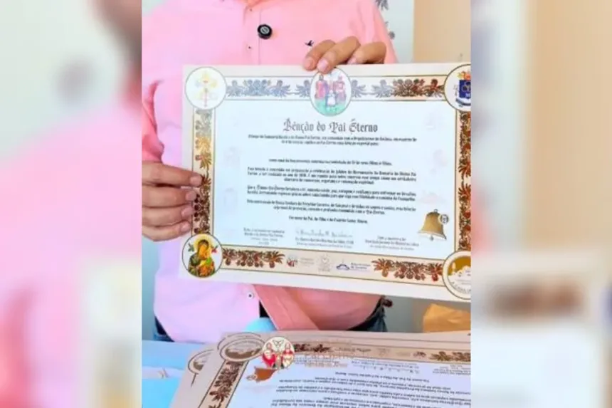 Certificado Bênção do Pai Eterno na Romaria de Trindade