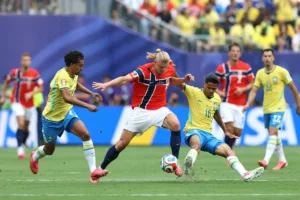 Noruega teve o dobro de posse de bola do Brasil no primeiro tempo