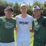 Guto Miguel treina com Jannik Sinner em Wimbledon