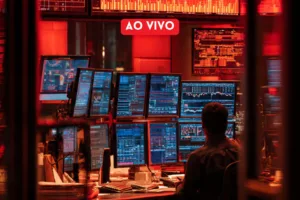 Gráfico do Ibovespa hoje mostrando queda e tentativa de sustentar 172 mil pontos