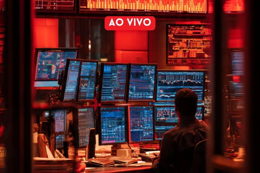 Gráfico do Ibovespa hoje mostrando queda e tentativa de sustentar 172 mil pontos
