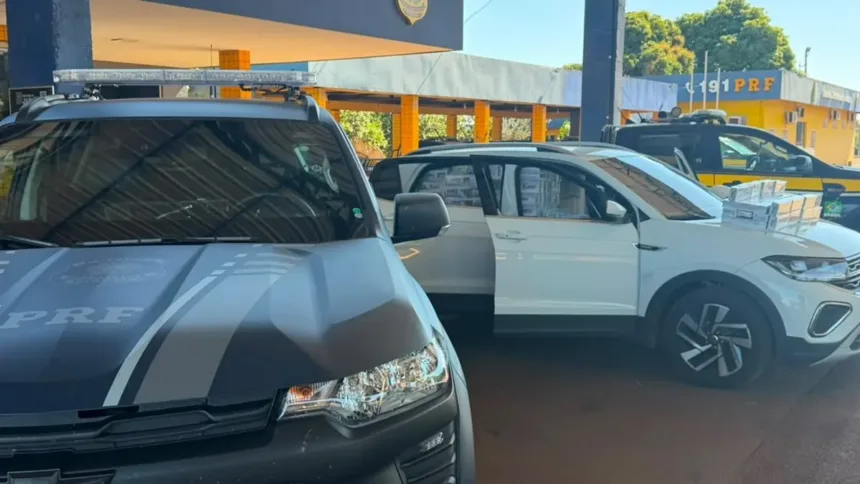 Motorista preso por contrabando de cigarros pela PRF em Mineiros