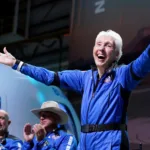 Wally Funk após viagem espacial com Jeff Bezos