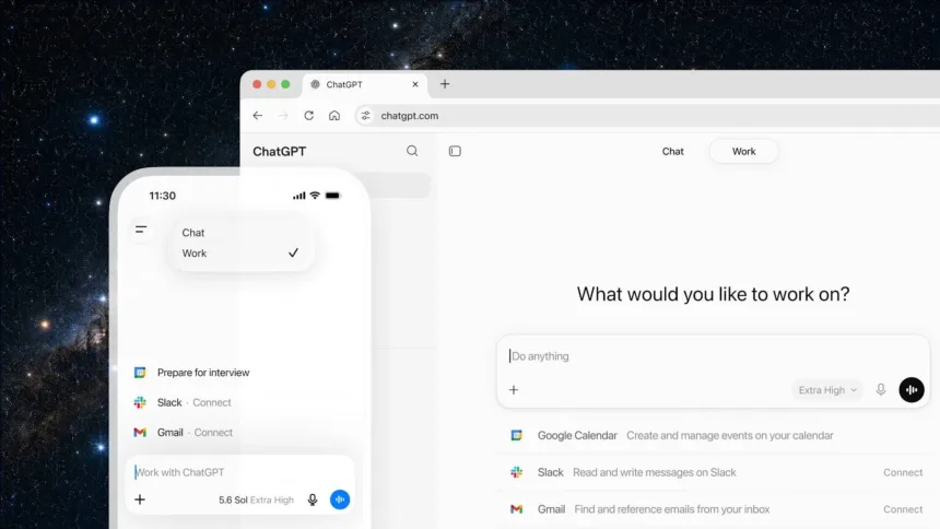 ChatGPT Work, agente de IA da OpenAI para tarefas de trabalho