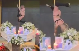 Dançarina de pole dance em velório na Holanda