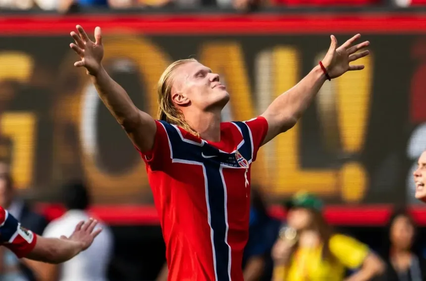 Haaland em ação na Copa do Mundo, atacante letal