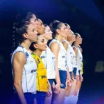 Seleção feminina de vôlei do Brasil em ação na Liga das Nações