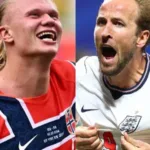 Haaland x Kane no confronto Noruega vs Inglaterra na Copa