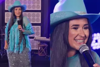 Cantora Ayttena Leorranny em apresentação de sertanejo gospel