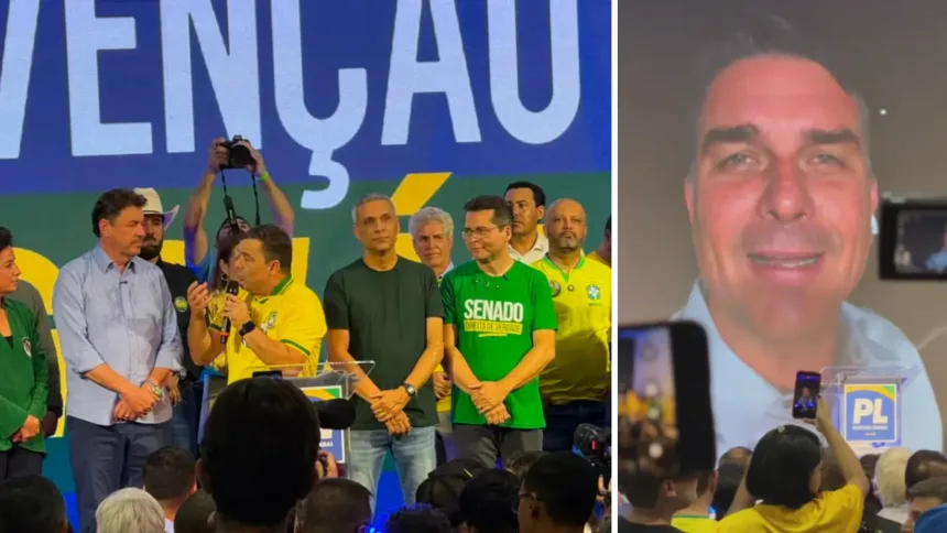Vídeo de Flávio Bolsonaro na convenção do PL em Goiás
