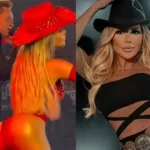 Bailarina de Leonardo com figurino sexy no show