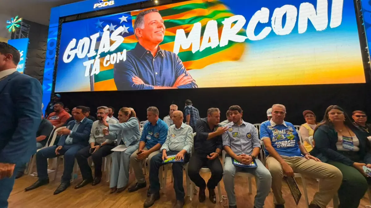 Políticos abrem convenção do PSDB de Goiás com discursos de apoio a Marconi