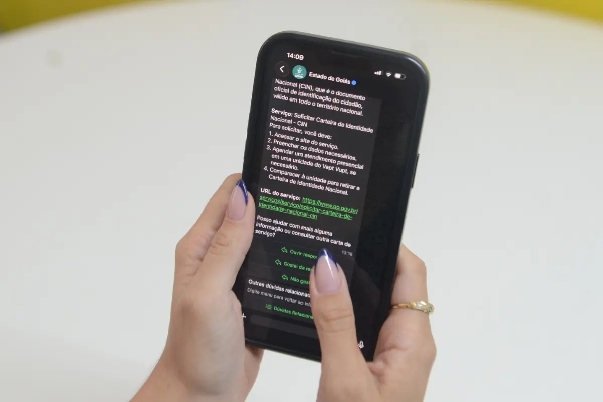 Goiás passa a oferecer emissão de identidade e renovação da CNH pelo WhatsApp; veja como acessar