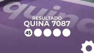 Resultado Quina 7087 com números sorteados