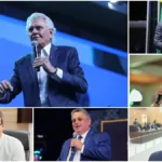 Ronaldo Caiado com candidatos do PSD mostrando apoio