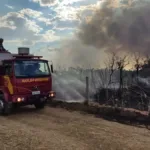 Incêndio florestal em Goiás próximo ao depósito do Césio-137