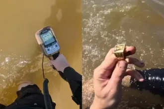 mergulhador-usa-detector-de-metal-e-resgata-anel-perdido-no-rio-araguaia