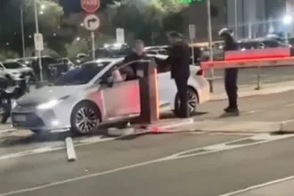 Motorista destrói cancela do Flamboyant em Goiânia