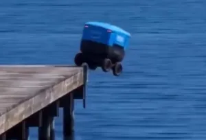 Vídeo falso de robô Amazon se jogando no mar
