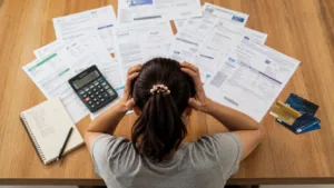 Gráfico de inadimplência em Goiás mostrando quase metade dos adultos afetados
