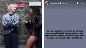 Juliano Floss anuncia fim do namoro com Marina Sena