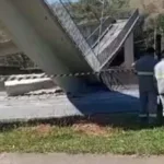 Acidente com passarela na Fernão Dias envolvendo mãe e filho