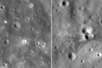 Imagens da cratera na Lua reveladas pela Nasa