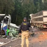 Acidente entre micro-ônibus e carreta no Paraná