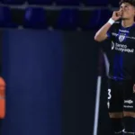 Del Valle comemora gol na Libertadores quartas de final