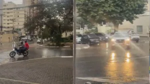 Chuva em Goiânia refresca calor em agosto