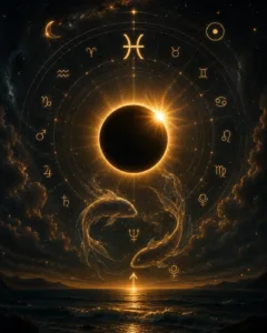 Eclipse Lunar em Peixes iluminando o céu noturno