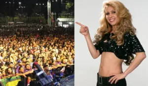 Joelma no palco após tamancada na cabeça em Goiânia