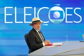 Lula na TV Globo durante sabatina ao vivo