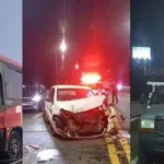 acidente Avenida Brasil com três veículos envolvidos