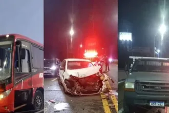 acidente Avenida Brasil com três veículos envolvidos