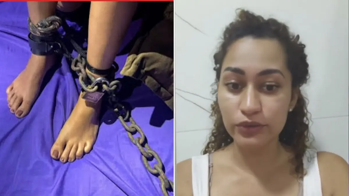 Jovem acorrentada pelo ex em Goiás não assiste mais TV perto dos filhos: “está proibido por causa deles”