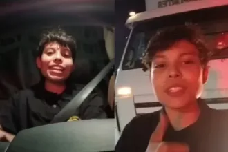 Caminhoneiro parado pela polícia após denúncia