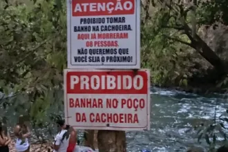 Afogamento em área proibida na Cachoeira da Laje, Rio Verde