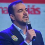 Gustavo Mendanha em campanha para o Senado