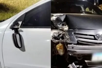 Carros destruídos em Mineiros por motorista bêbado